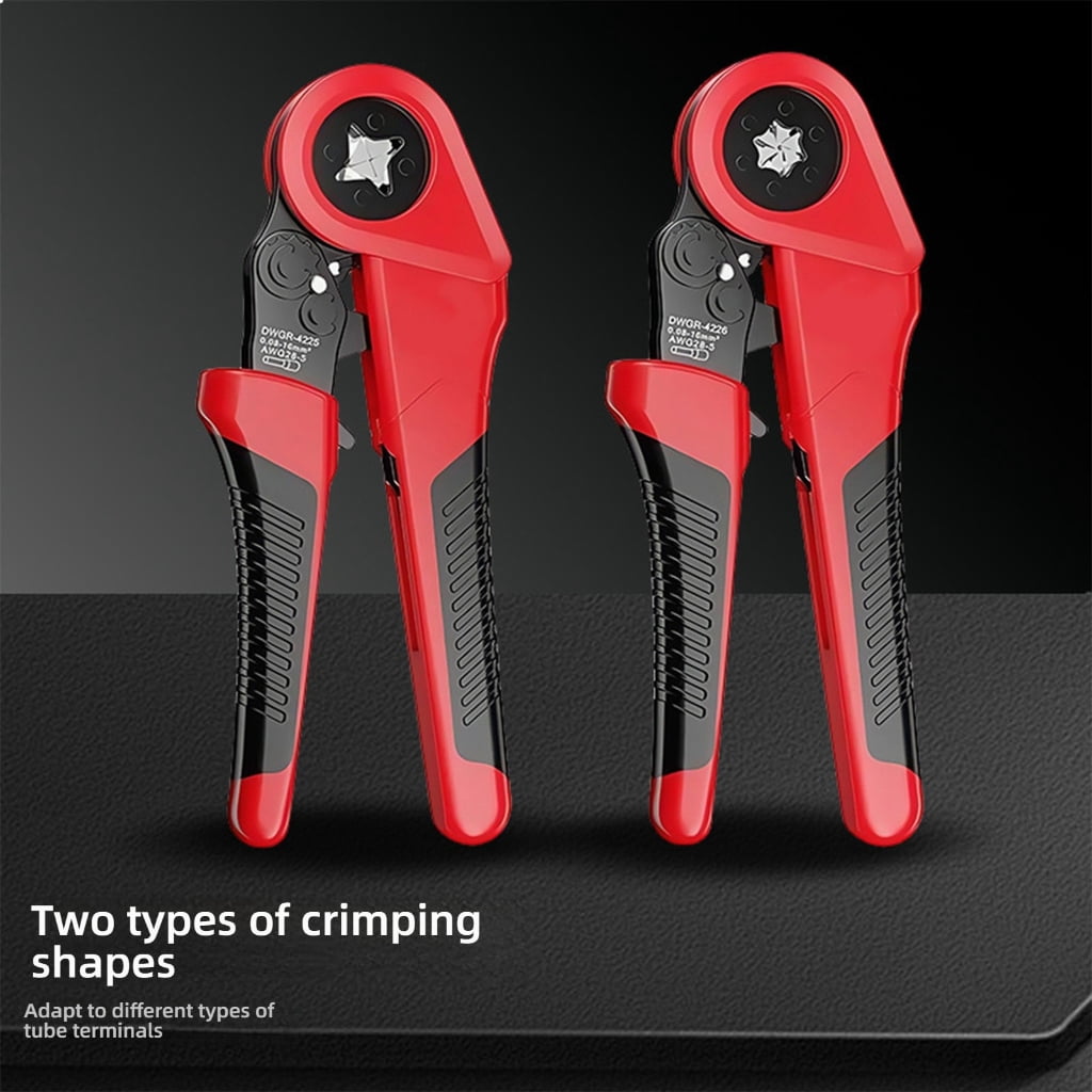 PatungKu Multipurpose Crimping Pliers Ferrule Sleeves Tubular Terminal Tool Adjustable Ratchet Wire Crimper Household Electrical