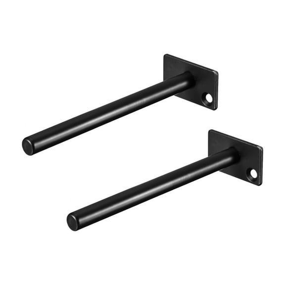 Shelf Brackets, 2 Pack 6" - Metal Hidden Floating Shelf Bracket, Round Invisible Shelf Supports for Wood Shelves