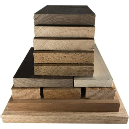 Hardwood Lumber Assortment - Mixed Species - Large Box of Hobby Wood - Perfect Boards - Clear Lumber. NO Scrap, Defects, Knots, and/or End Checks. Lumber Perfect for Odds and Ends.