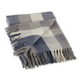 thumbnail image 1 of DII Buffalo Check Collection Rustic Farmhouse Throw Blanket with Tassels, 50x60, Tri Color, French Blue, 1 of 4