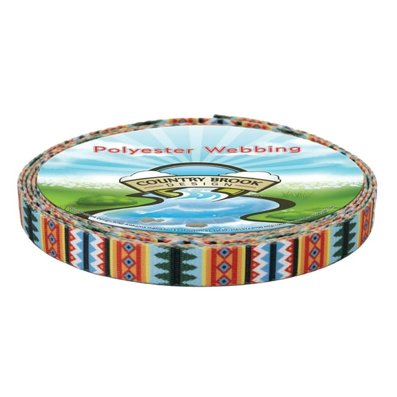 Country Brook Design - Summer Pines Polyester Webbing (3/4 Inch, 20 Yards)