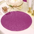 thumbnail image 1 of BalsaCircle 6 Fuchsia 13" Round Glitter Faux Leather Table PLacemats, 1 of 8
