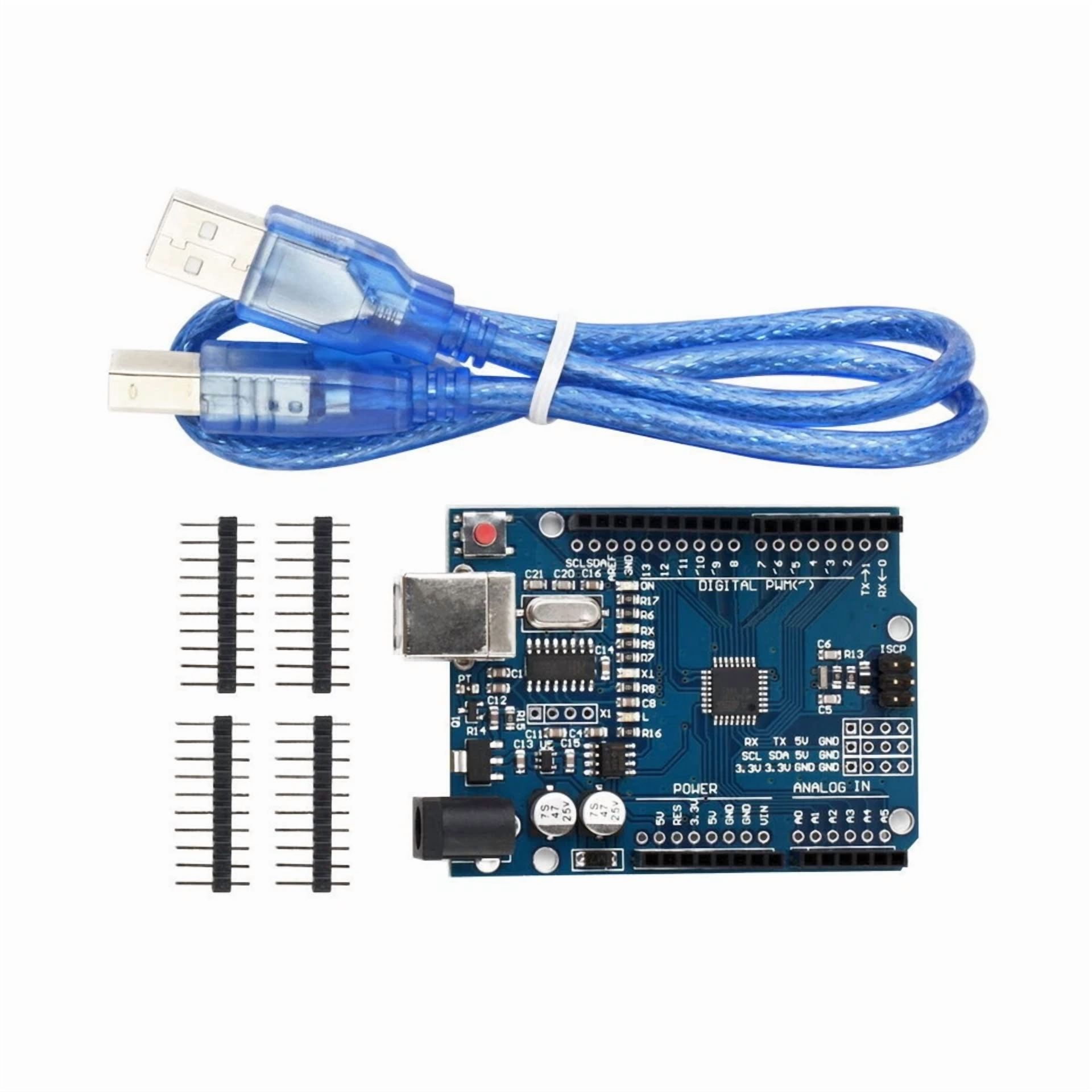 RHEA- Atmega328P Starter Kit W/ Leds Switches Resistors Cables Jumpers & Breadboard