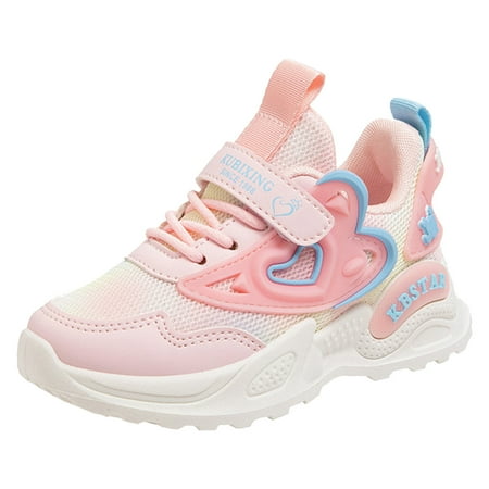 

Povozer Kids Shoes Girls Breathable Sneakers Athletic Running Shoes(Pink 3.5)