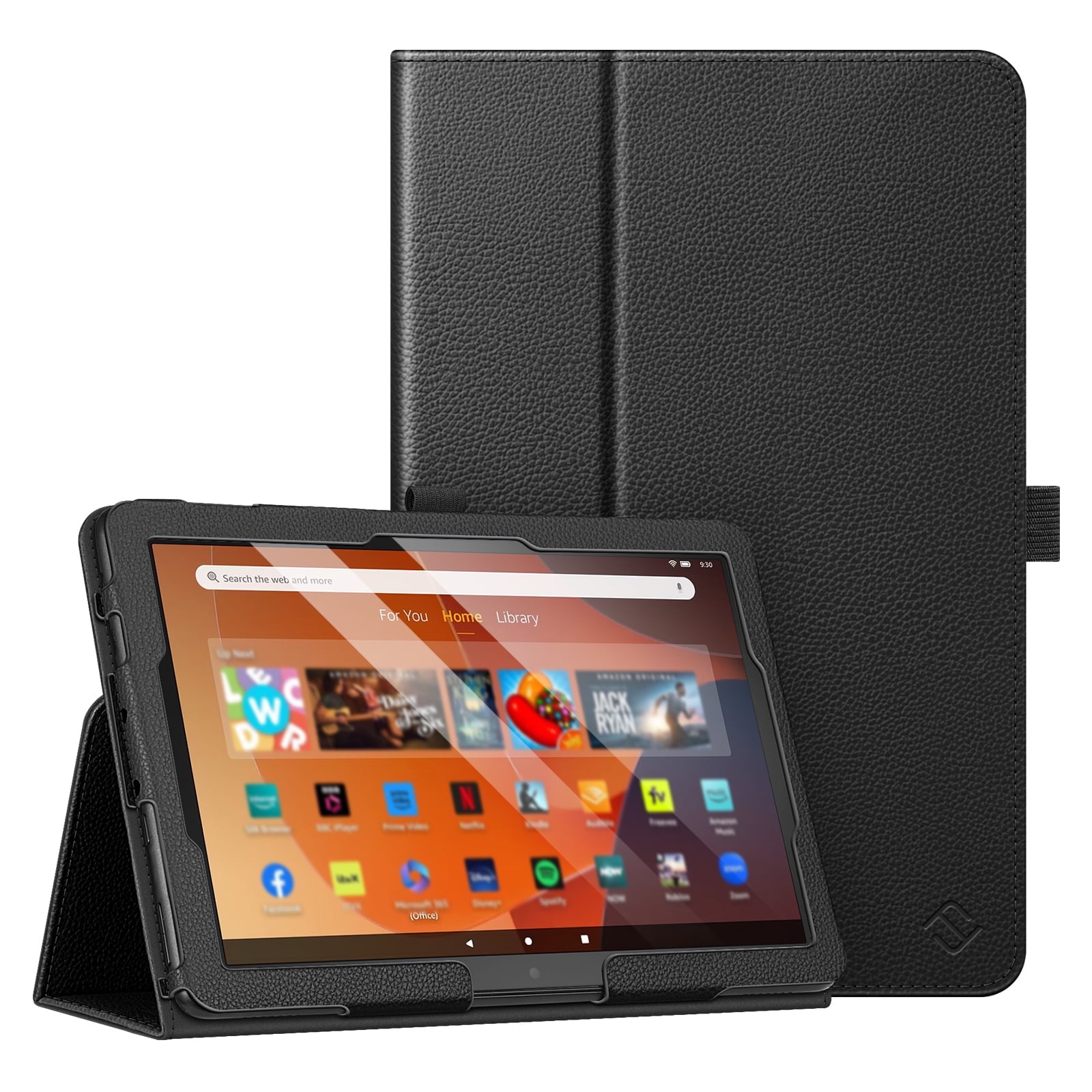 Fintie Folio Case for Fire HD 10 and 10 Plus Tablet (13th/11th Generation, 2023/2021 Release, Slim Fit Standing Cover with Auto Sleep / Wake, Black