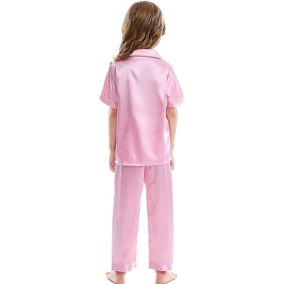 2025 NEW Little Boys Robe Pajamas Set Satin Silk Cotton Footed Pajamas Short Sleeves Sleepwear S Set Size 8 Pjs 2 Piece Button Down Classic Loungewear