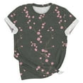 thumbnail image 4 of jtjvou Women's Going out Tops for Teen Summer Crewneck Tees Trendy Fashion Oversize Floral Shirts Lady Short Sleeve Tees Multicolor,M, 4 of 5