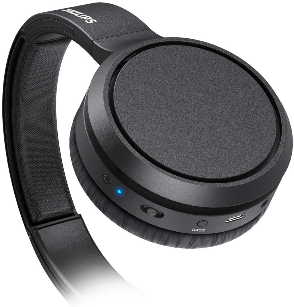 PHILIPS H5205 Over-Ear Wireless Headphones with 40mm Drivers, Lightweight Cushioned Headband, 29Hrs, USB-C, Bass Boost, Black