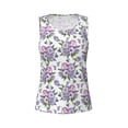 thumbnail image 3 of Picia Violets Flowers Pattern Women's Workout Tank Top,Breathable Activewear,Slim Fit Athletic Top,Versatile Workout Moisture-wicking top-X-Large, 3 of 9
