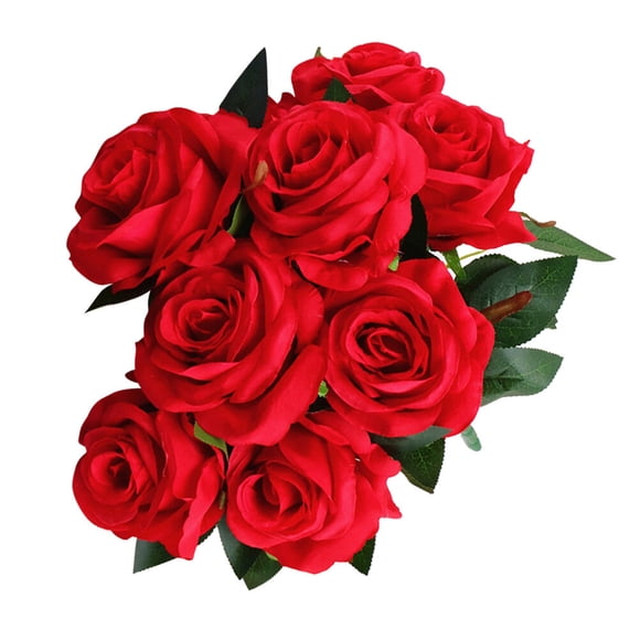 BESTYASH Silk Artificial Roses Red Rose Bouquet for Wedding Party Home Decoration