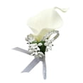 thumbnail image 1 of Plantas de cala artificiales con ramilletes de flores artificiales de estrás Crema, 1 of 8