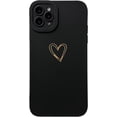 thumbnail image 4 of for iPhone 13 Pro Max Case(2021 6.7"), Side&Back Cute Plated Love Heart with Anti-Fall Lens Cameras Cover Protection Soft TPU Shockproof Anti-Fingerprint Phone Cases for Women Girls Men,Black, 4 of 9