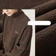 thumbnail image 6 of Maoxin Men's Coats and Jackets Men's Vintage Warm Solid Color Half Zipper Pocket Long Sleeved Casual Jacket Brown XL, 6 of 8