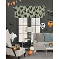 thumbnail image 3 of Halloween Valances for Windows Spooky Black Crow Window Curtain Rod Pocket Sage Green Holiday Window Treatment Decor Valances for Kitchen Living Room Bedroom 54x18in, 3 of 7