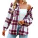 thumbnail image 2 of Puntoco Señoras Invierno Sin Capucha A Cuadros Solapa Camisa De Manga Larga Casual Top Chaqueta Liquidación Puntoco Puntoco-4822, 2 of 5