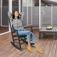 thumbnail image 6 of VINGLI Wood Rocking Chair Outdoor with 450 lbs Support Relaxing Rocker Solid Wood High Back Seat Reclining Seat for Deck, Garden, Backyard, Porch, Indoor or Outdoor Use, Black, 6 of 7