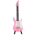 thumbnail image 3 of Mini Guitar Model, Guitar Model, Wood Musical Instrument Model Durable Pink For Home Friends, 3 of 8