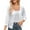 White, variant on biudgviw Womens Buttons down Sweater Jackets Fashion Hollow out V Neck 3/4 Sleeve Jackets Lounge Solid Color Cardigan