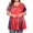 Red, variant on Summer Savings Clearance! EINCcm Womens Tops, Womens Plus Size Tops, Womens Tops and Blouses, Womens Casual Tops, Women's Tie-dye Print Short Sleeve V-neck Blouse Pleated Hem Shirt Red XXXL