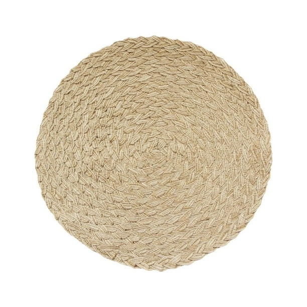 Mantel de Hilo de Algodón Ramio, Elegante Diseño Redondo, Almohadilla Aislante Del Calor, Elegante Decoración para Comedor, Versátil para Uso Doméstico, Cafetería, Hotel, Tamaño 18 Cm, Paque