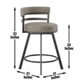 thumbnail image 2 of Tabouret de Comptoir Pivotant en Métal Gene et Similicuir Gris, 2 of 8