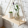 thumbnail image 4 of Wood Hanging Shelves for Wall Boho Decor, Swing Rope Hanging Wall Shelves, Rustic Floating Shelf, 1Pcs Wall Display Shelving Home Organizer Rack for Living Room Bedroom Bathroom Kitchen, 4 of 6