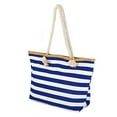 thumbnail image 2 of Muka Extra Large Stripe Canvas Beach Bag with Cotton Rope Handles, 2 of 8