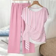 thumbnail image 5 of Summer 2 Piece Sets,2 Piece Outfits for Women Casual Tracksuit Short Sleeve Tops and Wide Leg Long Pants Matching Lounge Sets, 5 of 5