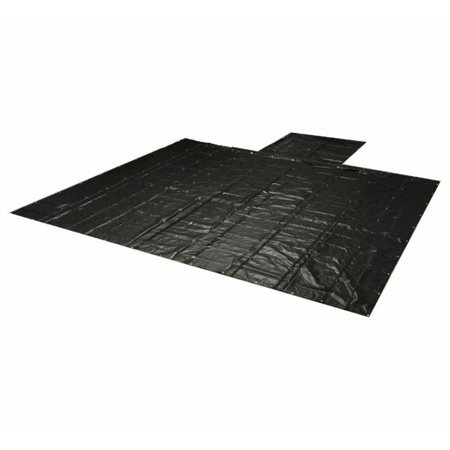 Flatbed Truck Trailer Tarps Heavy Duty 18oz Black Lumber Tarp 24 FT x 27 FT (8 FT Drop) with Stainless Steel D-Rings