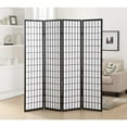 thumbnail image 5 of Roundhill Furniture Hoceima Oriental Shoji 4 Panel Room Divider, 71" Tall, Black, 5 of 5