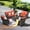 Brown Wicker Orange Cushion, variant on Ovios 5 Pieces Outdoor Furniture Wicker Patio Sectional Sofa with Side Table