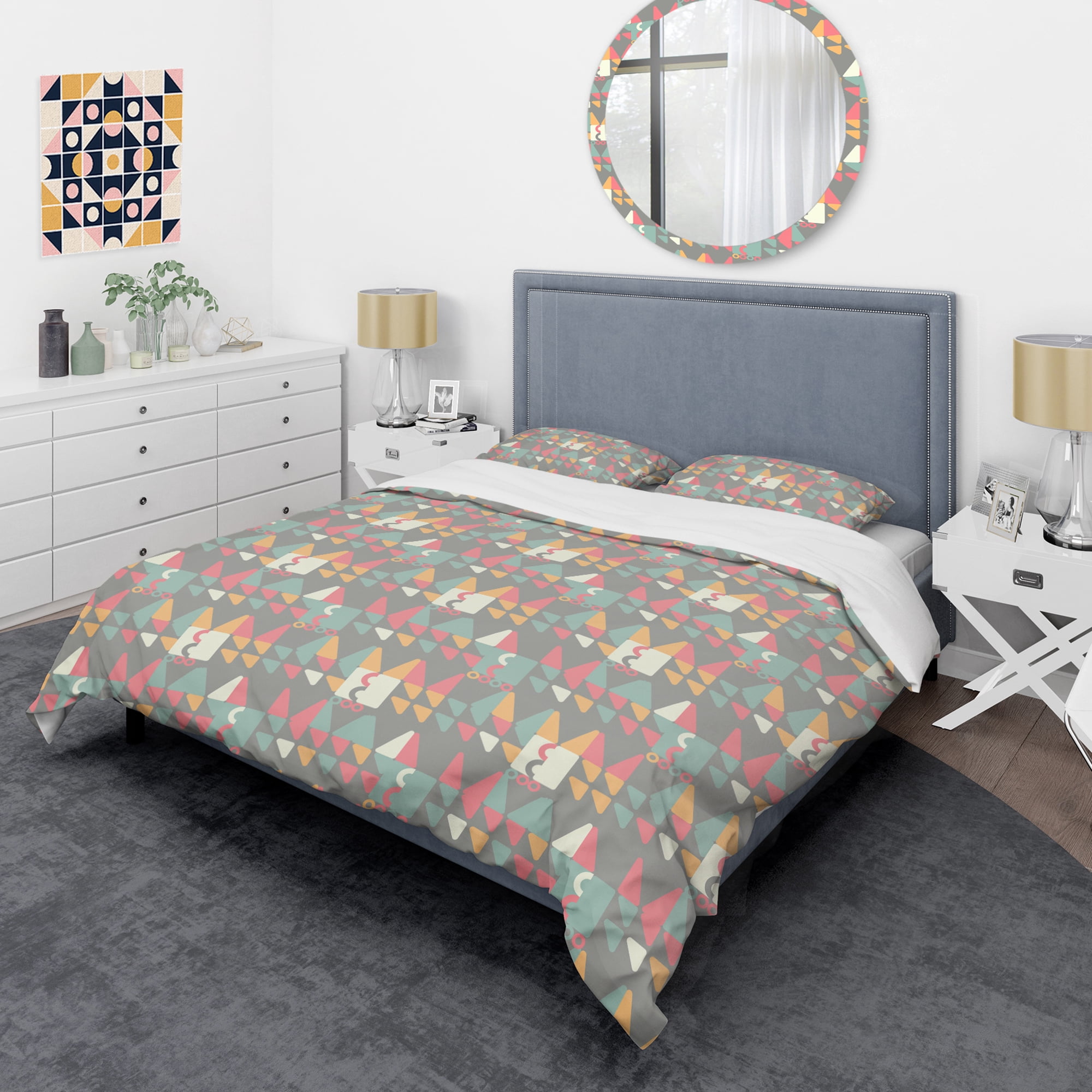 Designart 'Retro Abstract Design V' Mid-Century Modern Duvet Cover Set