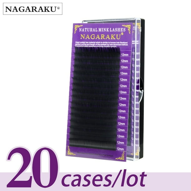 NAGARAKU Faux Mink Lashes Maquillaje 20 estuches Pestañas individuales Premium Mink Alta calidad Suave Natural Pestañas postizas Suministros Tan Jianjun unisex