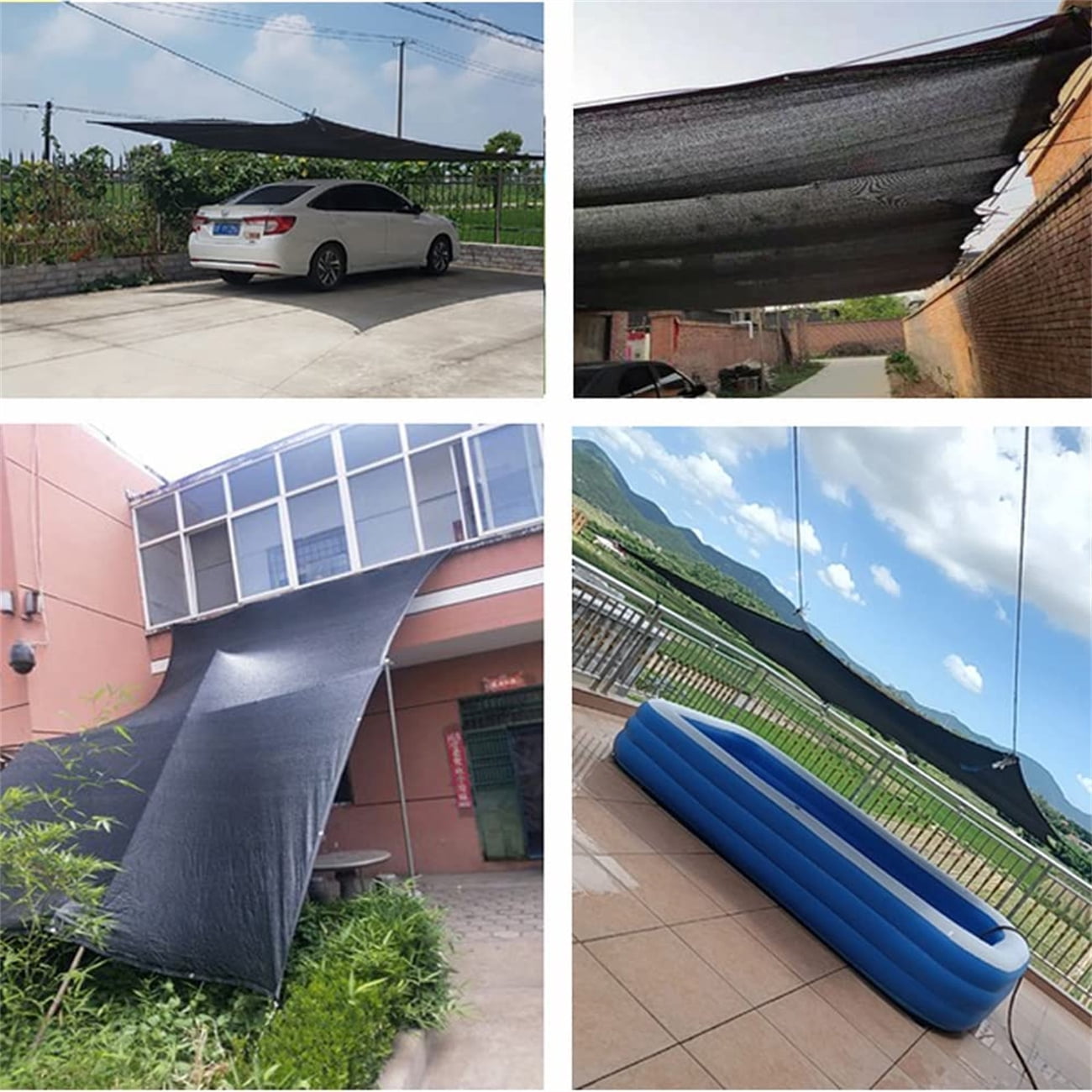 Casewin 70% Shade Cloth Mesh Tarp 6.5ftX10ft Sunblock Shade Cloth Net Black Mesh Shade Cloth for Patio Garden Kennel Greenhouse Plant