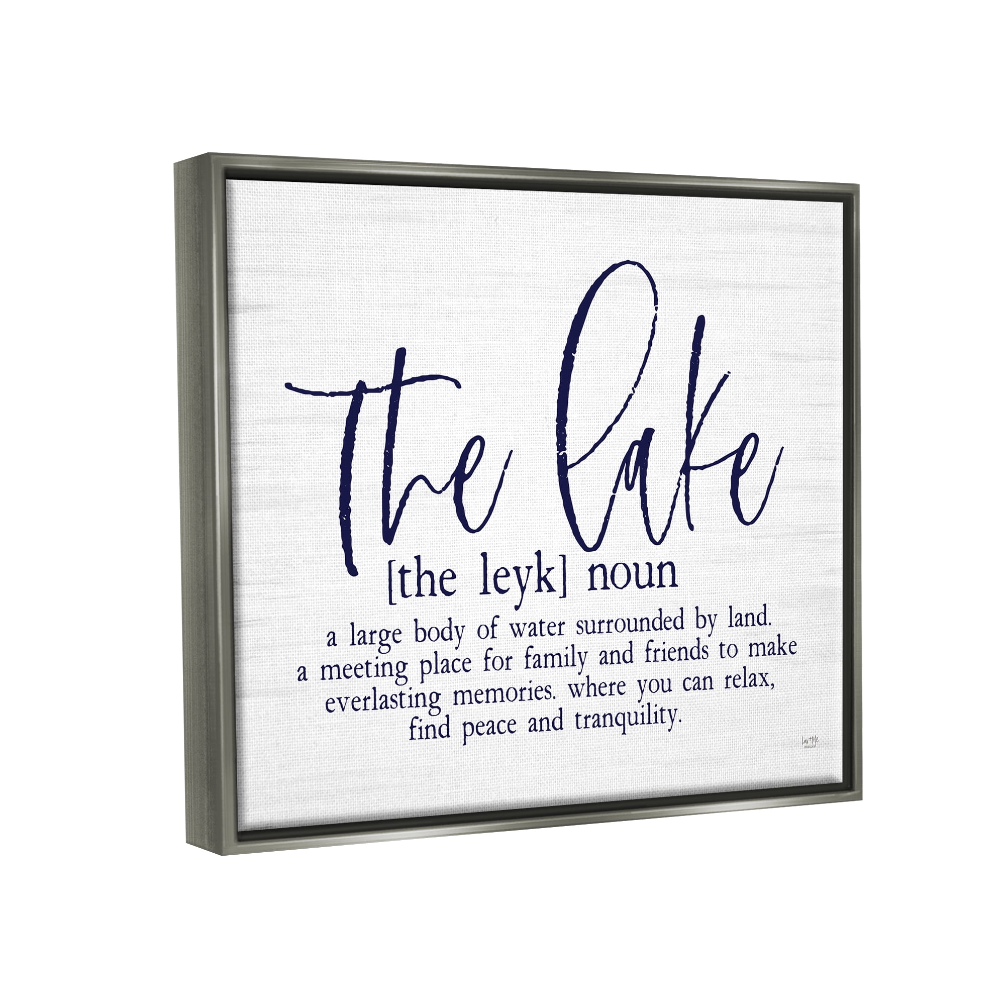 Stupell The Lake Definition Family Phrase Landscape Painting Gray Floater Framed Art Print Wall Art