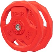 SPART 1-Inch Rubber Coated Cast Iron Weight Plates for Barbell