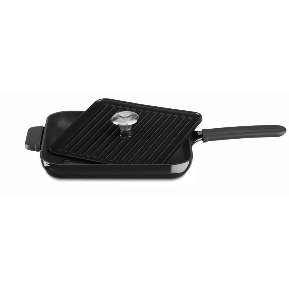 KitchenAid® Grill Pan and Panini Press Lid, Onyx Black