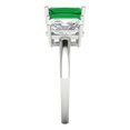 thumbnail image 3 of 4ct emerald cut green emerald 18k white gold 3 stone Bridal Wedding Engagement Promise Anniversary Ring for Women size 10, 3 of 7