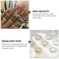 thumbnail image 3 of Juego de 7 anillos con incrustaciones de diamantes de imitación, anillos retro, adornos de moda para los dedos (dorados), 3 of 7