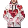 thumbnail image 3 of Zufioo Textured Heart Abstract Art Design Fleece Comfortable Hoodie for Mens,Sweatshirt for Men,Pullover Hooded Sweatshirt for Men -Medium, 3 of 5