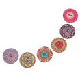 thumbnail image 3 of Lot de 100 boutons en bois à motif floral rétro, durables, 25 mm, accessoires de bricolage pour la couture et l'artisanat, 3 of 4