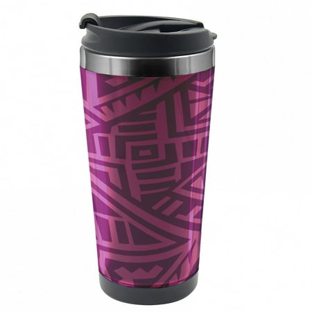 

Ethnic Travel Mug Bohemian Culture Steel Thermal Cup 16 oz by Ambesonne