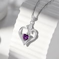 thumbnail image 3 of Ydou Love Heart Pendant Necklace for Women, 18K White Gold over Silver February Birthstone Jewelry Mother's Day Gifts for Women Mom Wife/Lover, 3 of 8