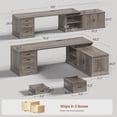 thumbnail image 2 of 70.9" Farmhouse L Shaped Computer Desk with 3 Drawers and Storage Cabinet for Home Office, Study Writing Table with Storage Shelves, 2 of 7