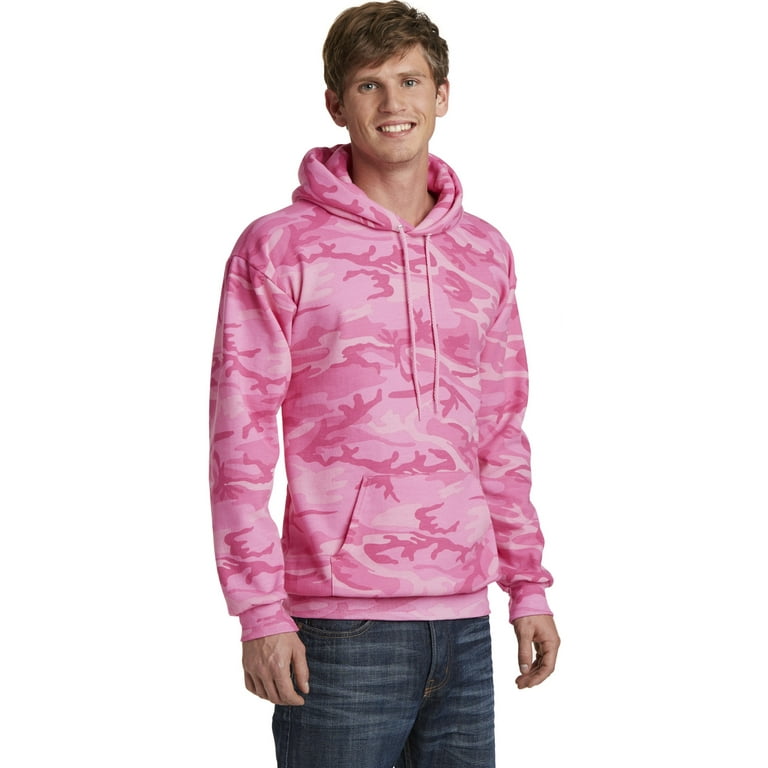 Port & Company Core Fleece Camo Pullover Hooded Sweatshirt-S (Pink