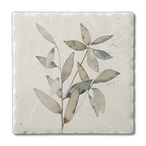 Thirstystone Neutral Botanicals II Single Stone Tumbled Tile Coaster Create Your Own Set