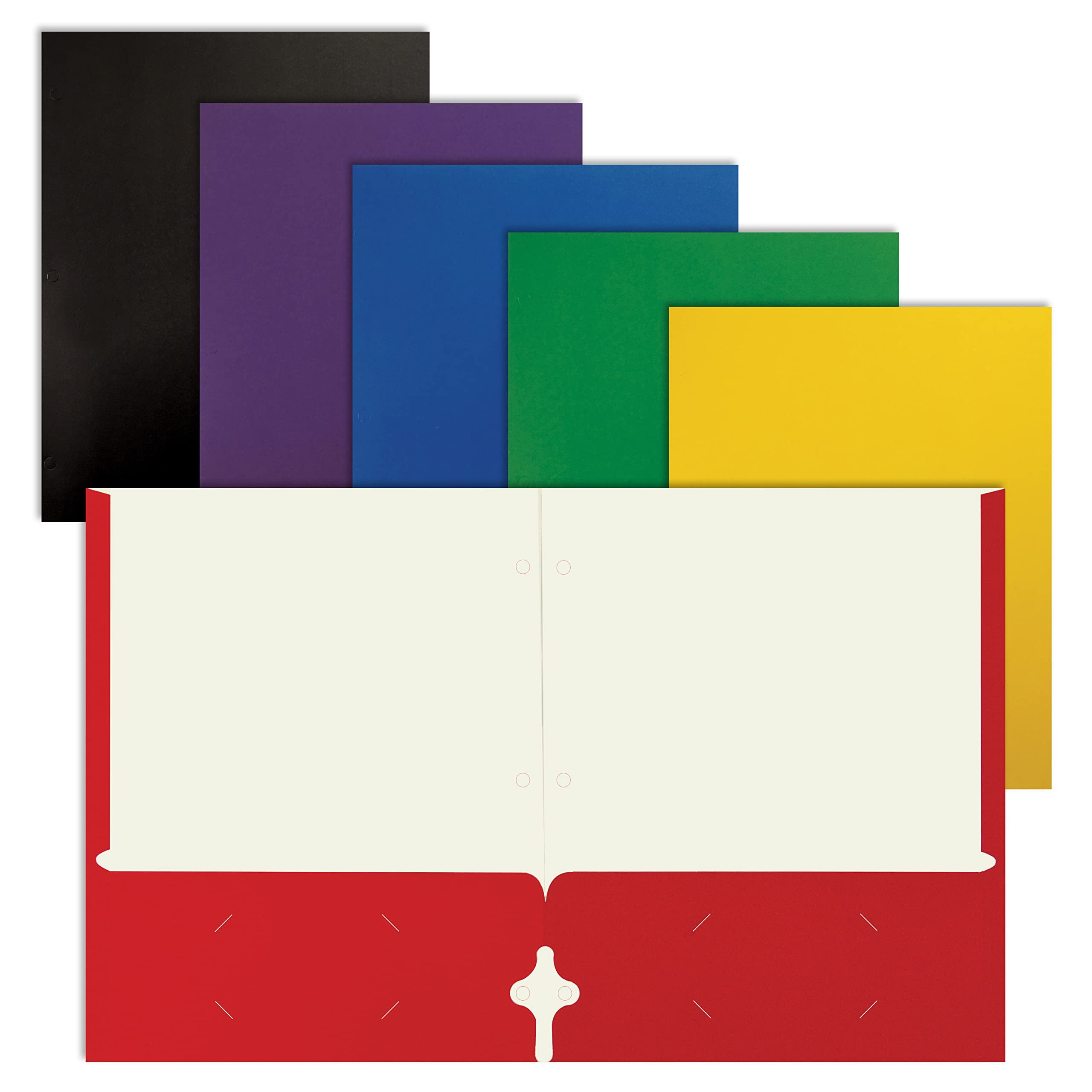 2 Pocket Paper Folders, Letter Size Paper Portfolios by Better Office Products, Case of 50