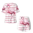 thumbnail image 5 of Picia Flamingo Pajamas Sets for Women Soft Short-Sleeved Pjs with Lounge Shorts Two Piece Sleepwear-Large, 5 of 9