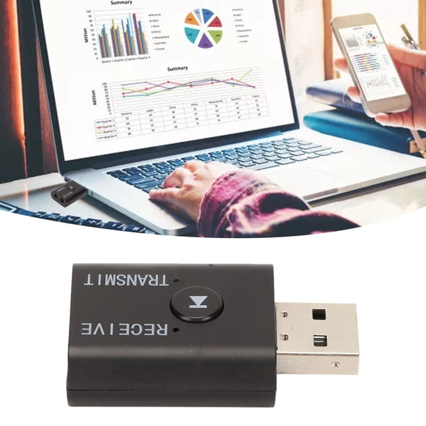 Receptor Y Transmisor Bluetooth USB, Plug And Play Adaptador Receptor Y Transmisor Bluetooth USB 3,5 Mm 2 En 1 Compacto Para Sonido De Automóvil Para PC