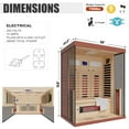 thumbnail image 2 of MEISSALIVVE Full Spectrum Infrared Sauna，2-3 Person Home Sauna，Red Cedar Indoor Sauna with Resonance Speaker, Panoramic Tempered Glass Door, 2 of 10